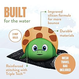 Activ Life 2 Pack Skip Balls, Water Toys for Kids, Friends, Family at Swimming Pool, Beach Games, Fun Gifts for Teens (Sea Turtle)