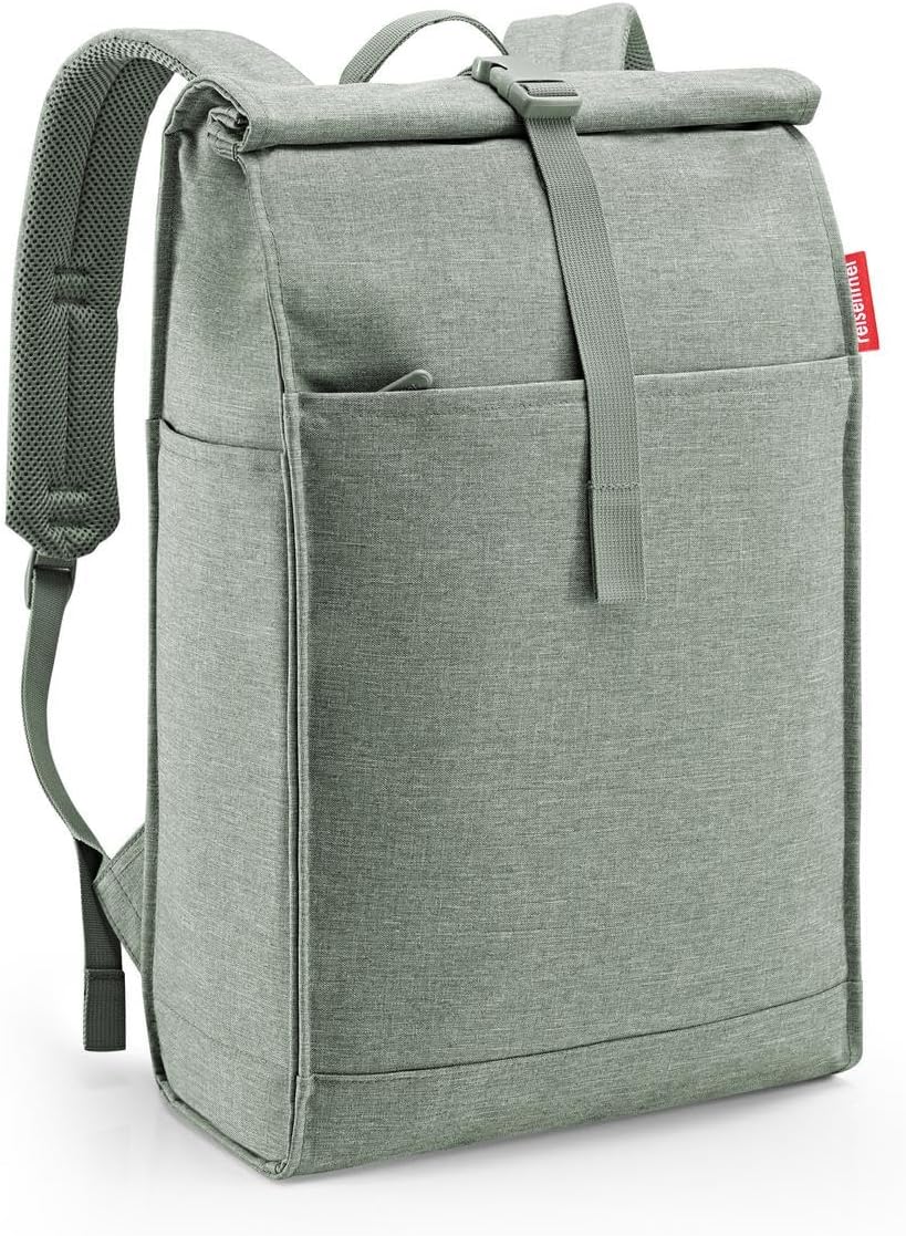 reisenthel Urban Rolltop Backpack - Slim, Pure, Urban and Stylish Backpack, Modern Design, Spacious Backpack for Leisure, Work and City Trip, Twist Sage, Einheitsgröße