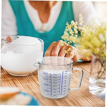 Amazon | BESTOMZ ハンドル蓋付き500mlガラスビーカー計量カップ