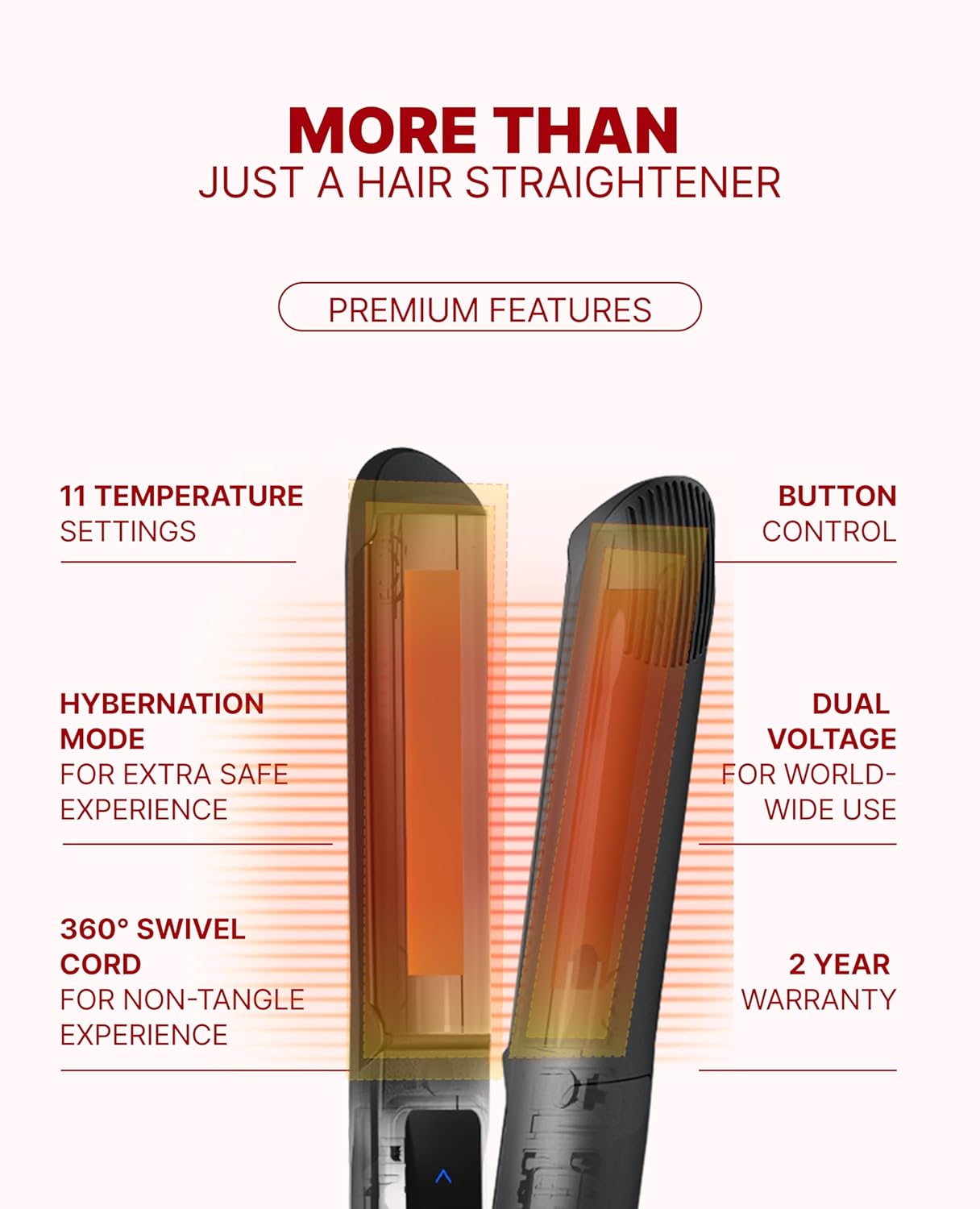 GLAMPALM GlamMuse 1.4" | Ceramic Curling Iron Infused with Vita-C, Salon Results with Less Heat Damage, Trusted by K-Pop Hair Stylists, Long Barrel Hair Curler for Women, Dual Voltage | GP628