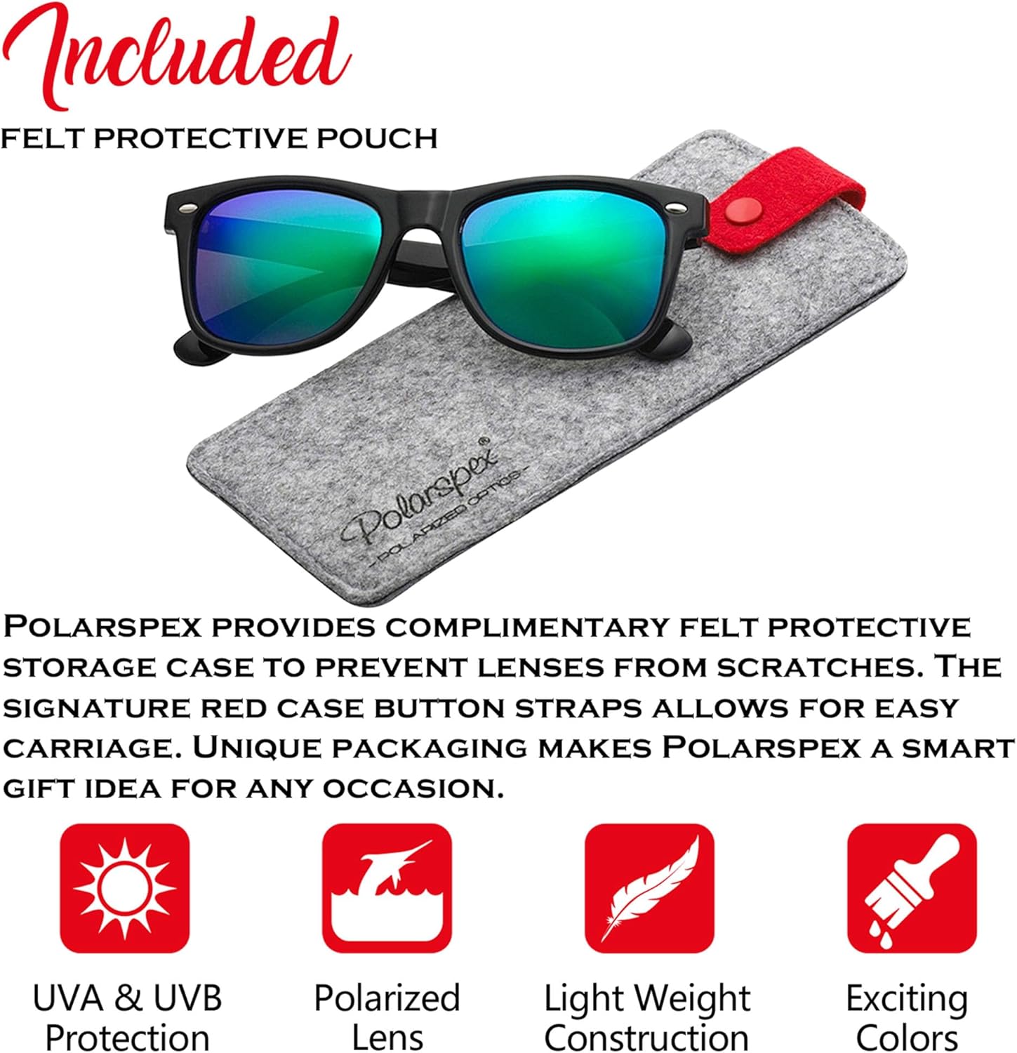 PolarSpex Polarized Sunglasses for Men and Women – UV Protection, Durable & Lightweight Retro Sunglasses for Driving, Fishing - Image 2