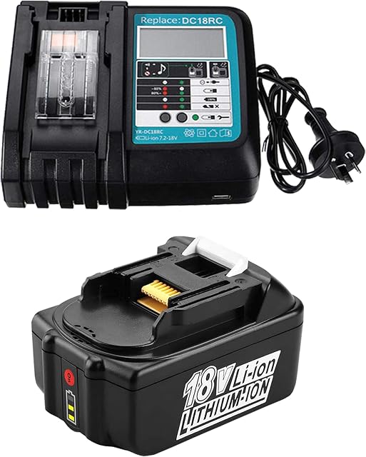 18V 5.0Ah Battery and Rapid Charger DC18RC with LED Replacement for Makita Job Site Radio DMR109 DMR109W DMR108 RMB100 BMR107 DMR106 DMR112 Speaker DMR200 DMR202 LXT Li-Ion Battery