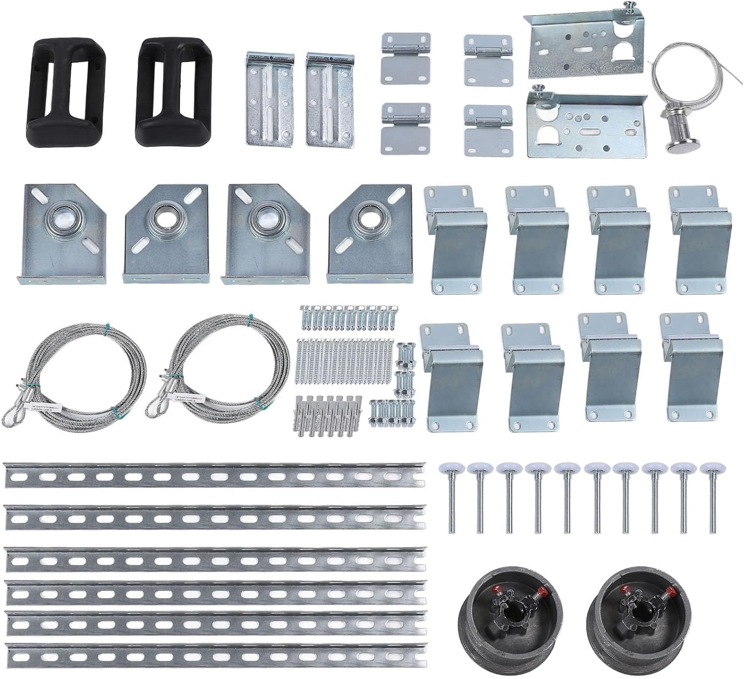 Garage Door Kit, Door Tune Up Set, Stainless Steel Roller Bracket, Smoother Performance Door Hinge, Wheel Wire Rope Trail Set