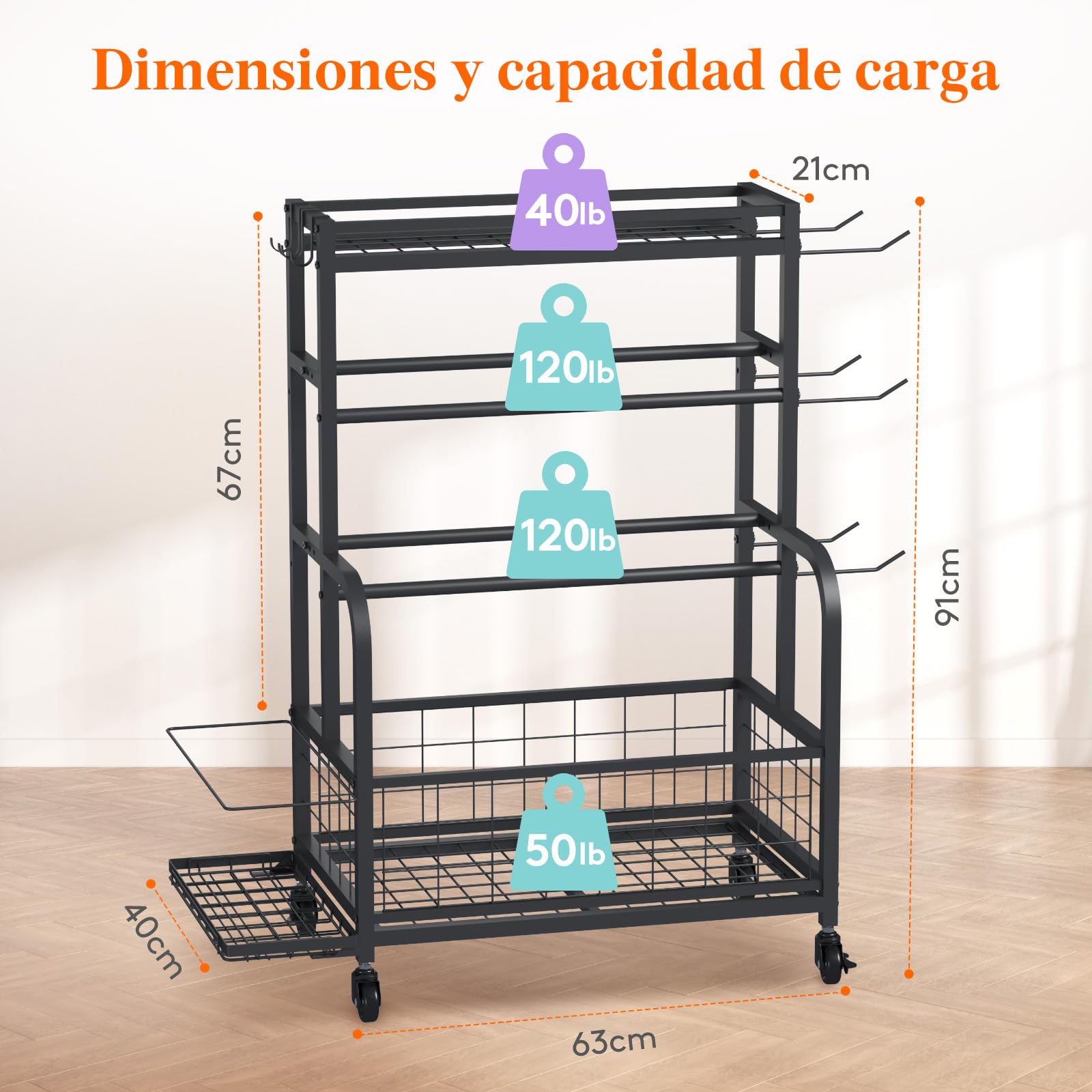 Lifewit Soporte Mancuernas para Gimnasio en Casa, Soporte Pesas, Estante Esteras Yoga, Almacenamiento para Entrenamiento Fuerza, Equipos Yoga, El Gimnasio de la Garaje, 91 cm de Altura, Medianos