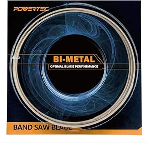 POWERTEC 13280 Bi-Metal Deep Cut Band Saw Blade for Cutting Soft Metals w/ 10/14 TPI Dual Tooth Profile 93” x 3/4"