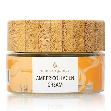 Amber Collagen Cream, 1oz Nourishing Face Moisturizer with Marine Collagen, Hyaluronic Acid, Rosehip & Sea Buckthorn Oils Firming Anti-Aging Cream with Natural Baltic Amber Extract