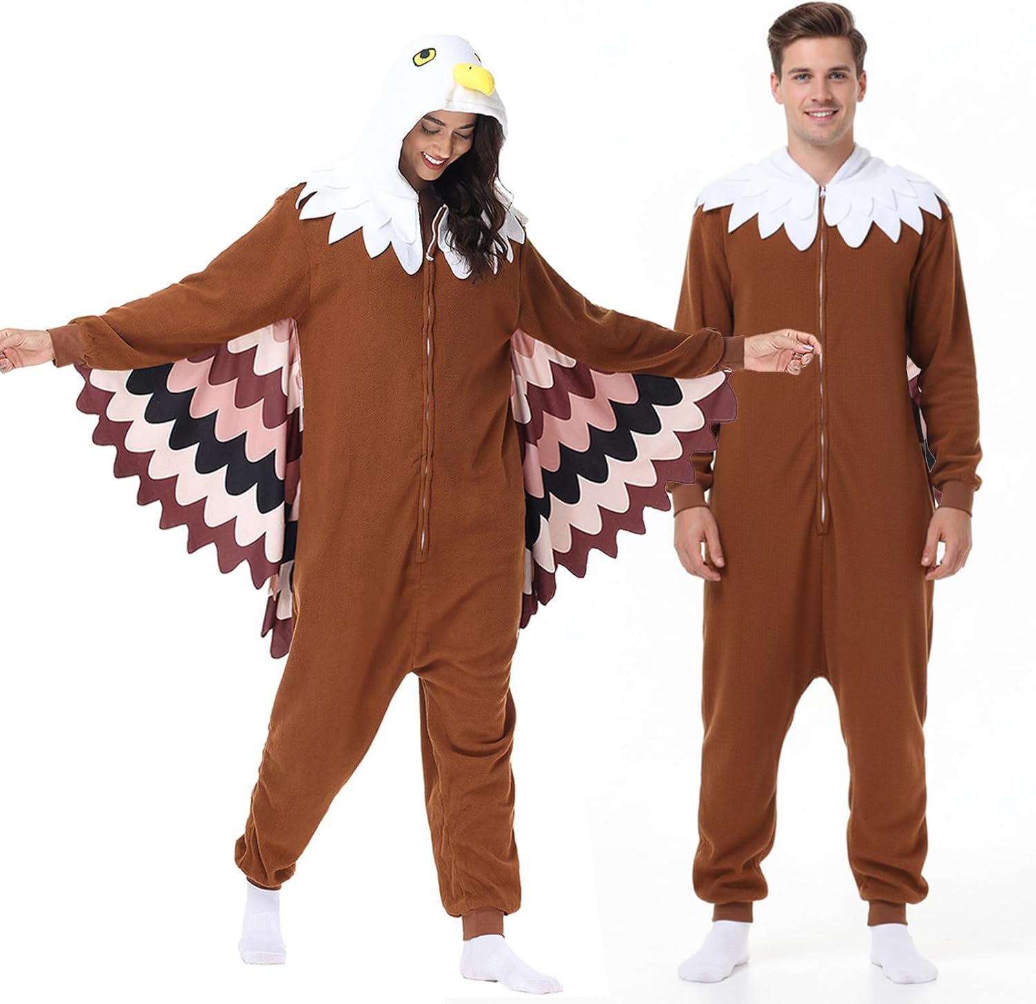 Eagle Costume Adult - Halloween Onesies for Women Big Bird Costume One Piece Cosplay Pajamas