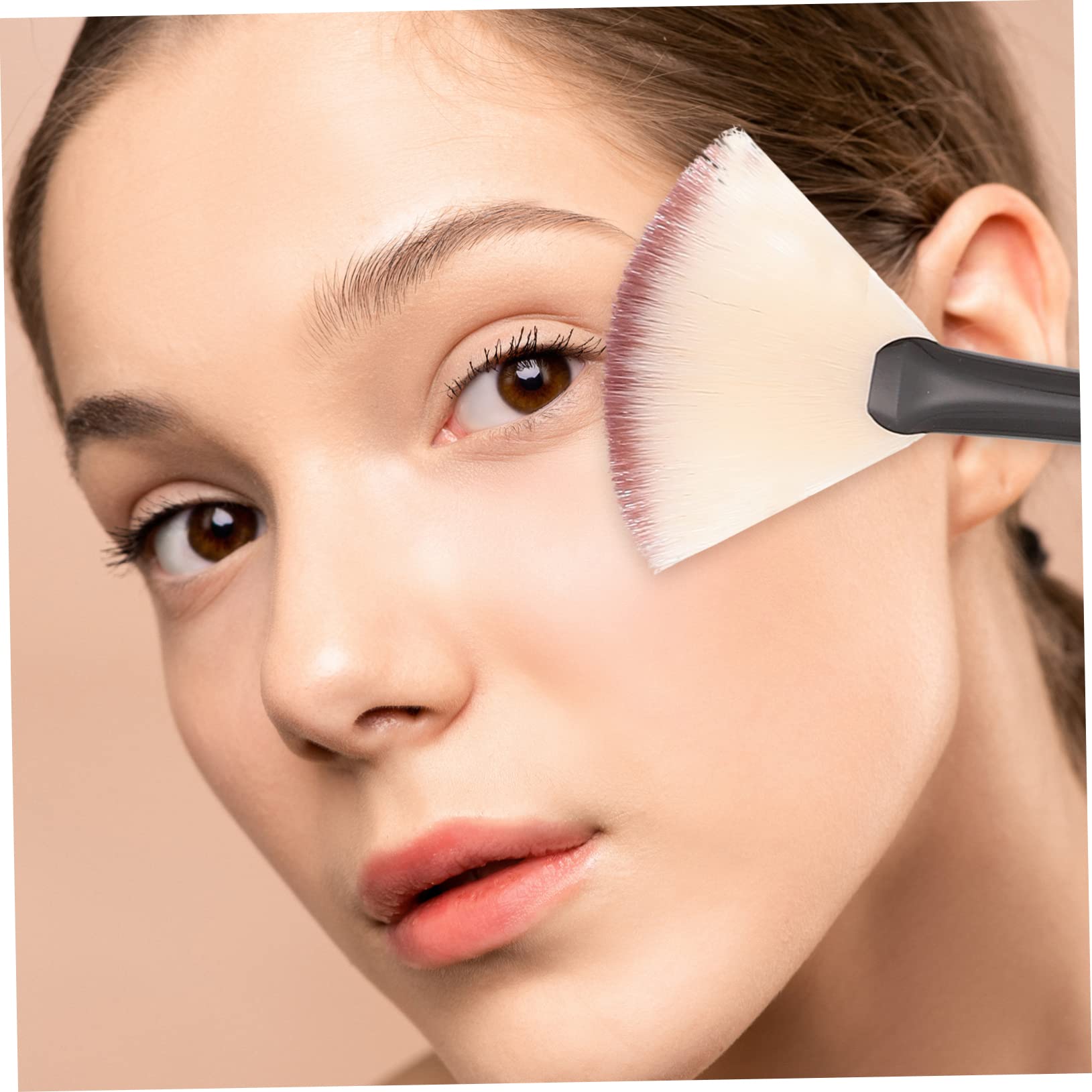 36pezzi Pennelli Per Viso Forma Di Ventaglio Pennelli Cosmetici Per Per Gel e Facile Da Pulire Design Compatto Pratico Per Make up e Illumina Pelli