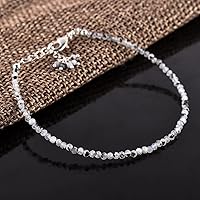 Vista 9 de Natural Gemstone Micro Round Beads Dainty Choker Bangle Bracelet, Handmade Jewelry for Women, Healing Chakra Crystals Silver Plated Chain 8 inch