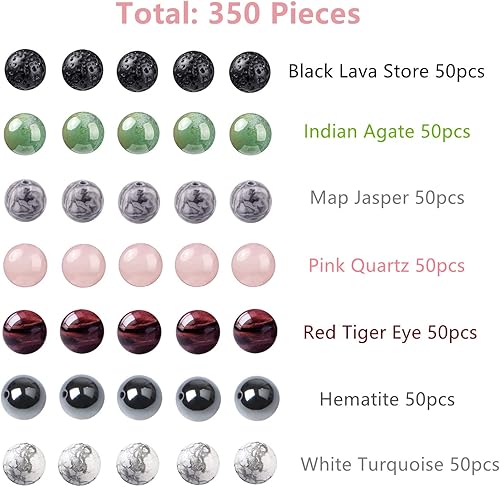 Miniatura 7 de GangGangHao 750 cuentas redondas naturales reales de 0.236 pulgadas, cristales lisos, piedras preciosas sueltas, multicolor, mezcladas para hacer