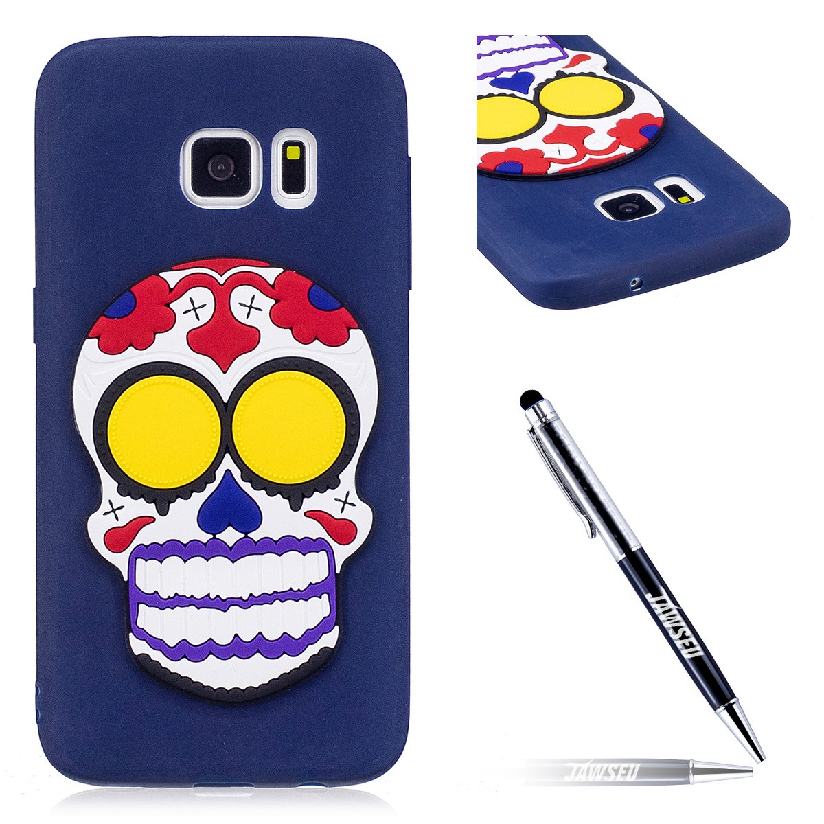 Samsung Galaxy S6 Silicone TPU Case Cover, 3D Cartoon Cute Soft Fun Samsung Galaxy S6 Case Cover JAWSEU Soft Gel TPU Silicone Case for Samsung Galaxy S6 Protective Back Case Cover Anti-Slip Shockproof Scratch Resistant - Ghosts