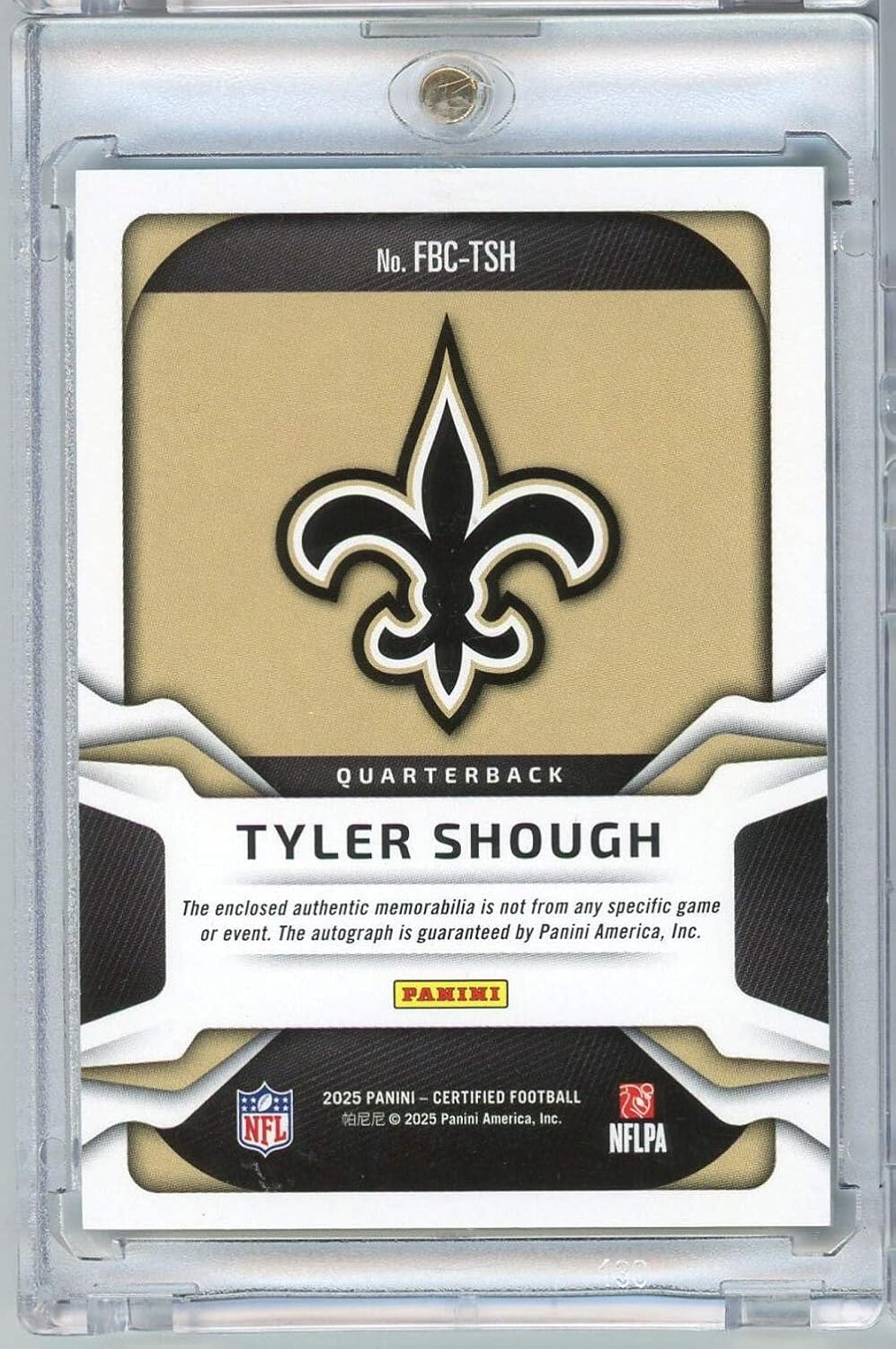 2025 Panini Certified Tyler Shough #FBCTSH /199 RPA Auto Rookie RC Football Card