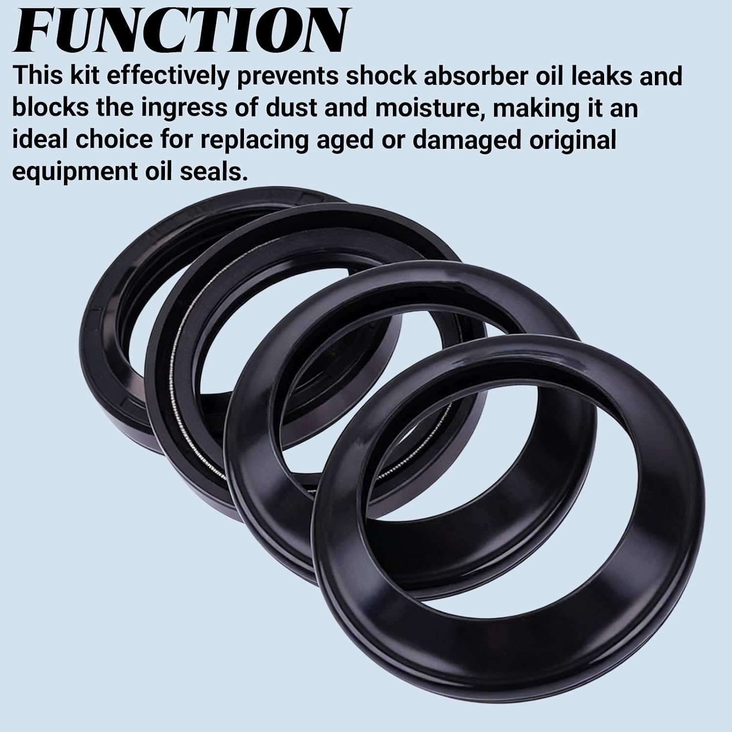 Fork Seals Dust Seal Kit, Motorcycle Front Fork Oil Seals Dust Seal Wiper Replace Kit for Honda Shadow VLX 600 VT600 1988-2008 Nighthawk 700S CB700SC 1984-1986, Engine Accessories (4PCS)