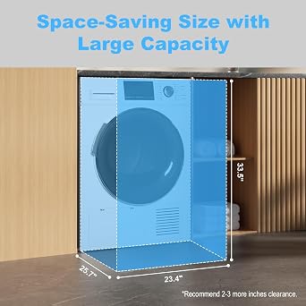 4.4 Cu.Ft Ventless Heat Pump Clothes Dryer, 24 Compact 120/240V Electric Front Load Drying Machine, Stackable for Small Spaces, Apartment, White