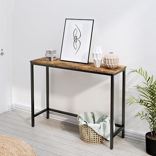 Miniatura 5 de Mesa de consola de 39.4 pulgadas, mesa de entrada de pasillo, mesa de sofá detrás del sofá, para sala de estar, entrada, fácil montaje, mesa de