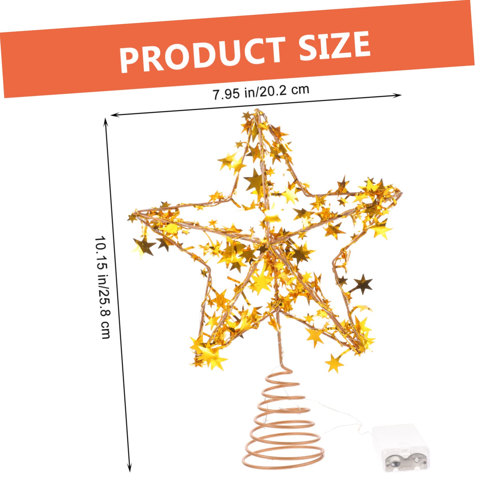 Cabilock 4 Piezas Estrella De La Copa del Árbol Topper De Árbol De Diseño De Estrella Lampara Led para Decoracion Decoraciones De Brillo Adorno De Árbol De Navidad Leds Ornamento Planchar