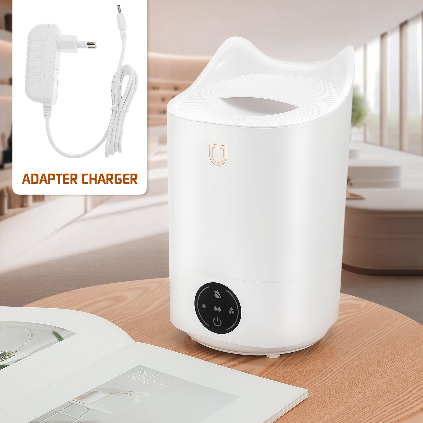TOYANDONA Humidificador Personal de Escritorio 3.1l Blanco con Apagado Automático y Diseño Minimalista para Oficinas y Habitaciones Pequeñas