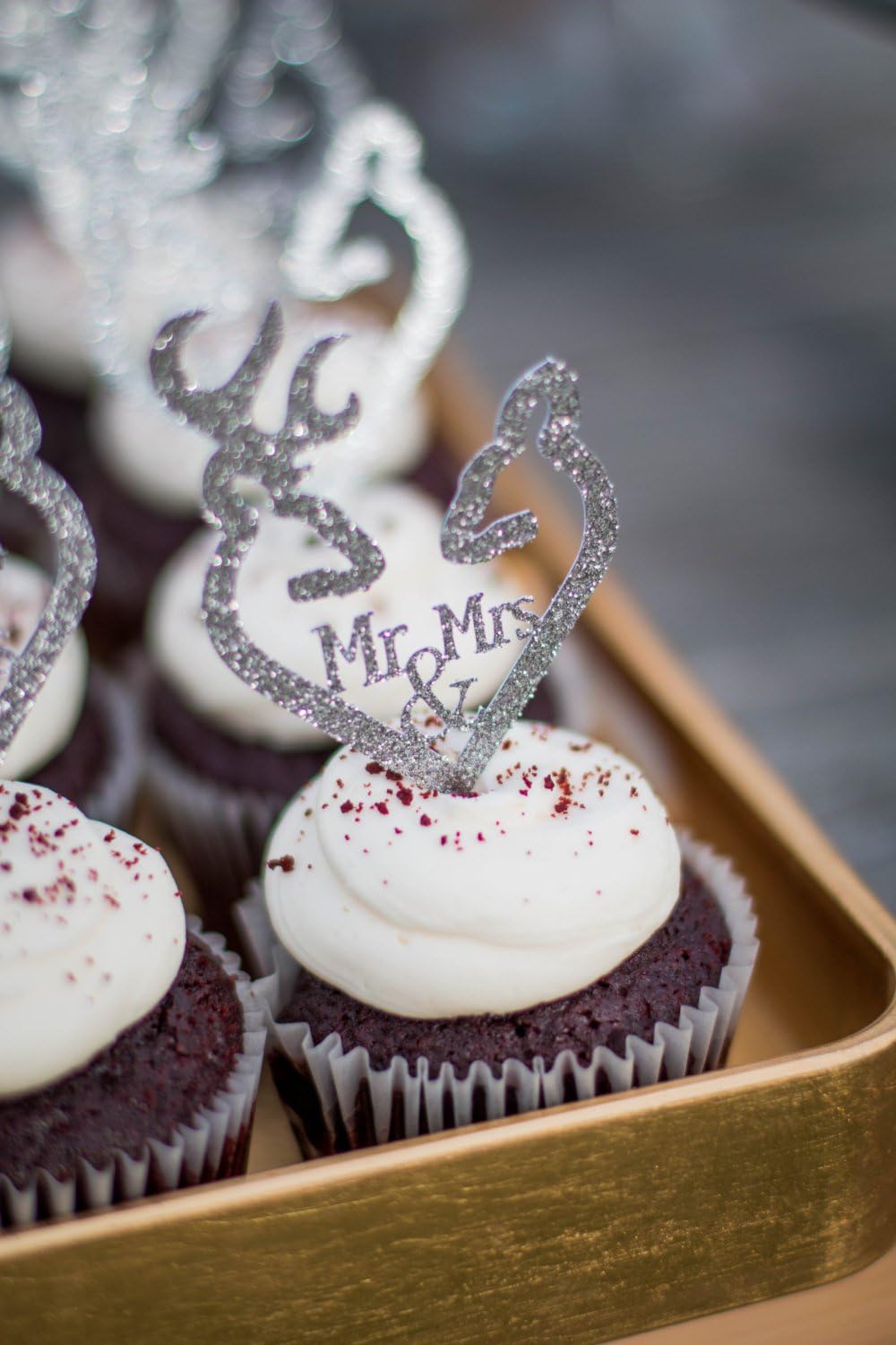 Browning Cupcake Toppers, Deer Cupcake Toppers, Browning Deer Heart Buck & Doe, Bridal Shower, Wedding Cupcake Toppers Qty 12