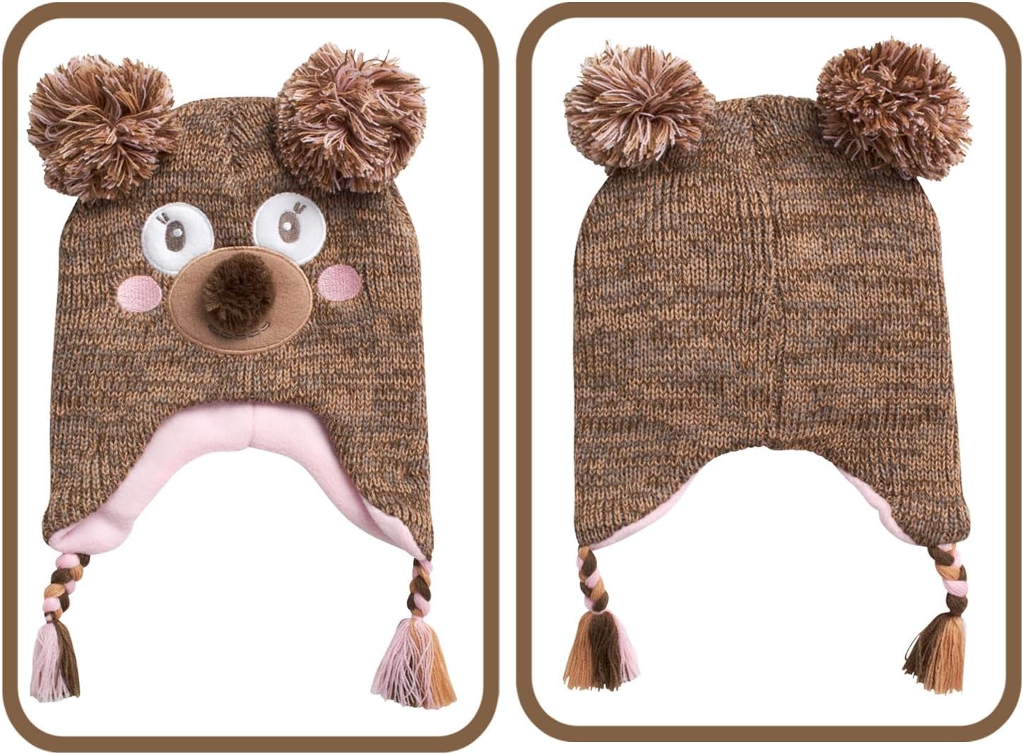ABG Accessories Girls Critter Winter Hat and 2 Pair Gloves or Mittens (Toddler/Little Girls) - Image 2
