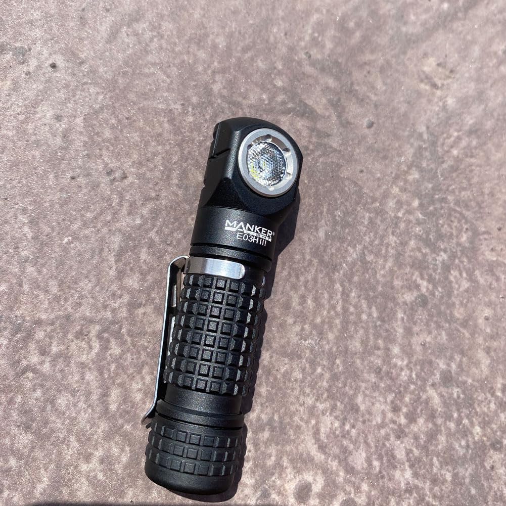 Manker E03H III Pocket Flashlight & Headlamp - 800 Lumen, 519A-V1 4000K High CRI LED, IP68 Waterproof, Magnetic Tail - View #5