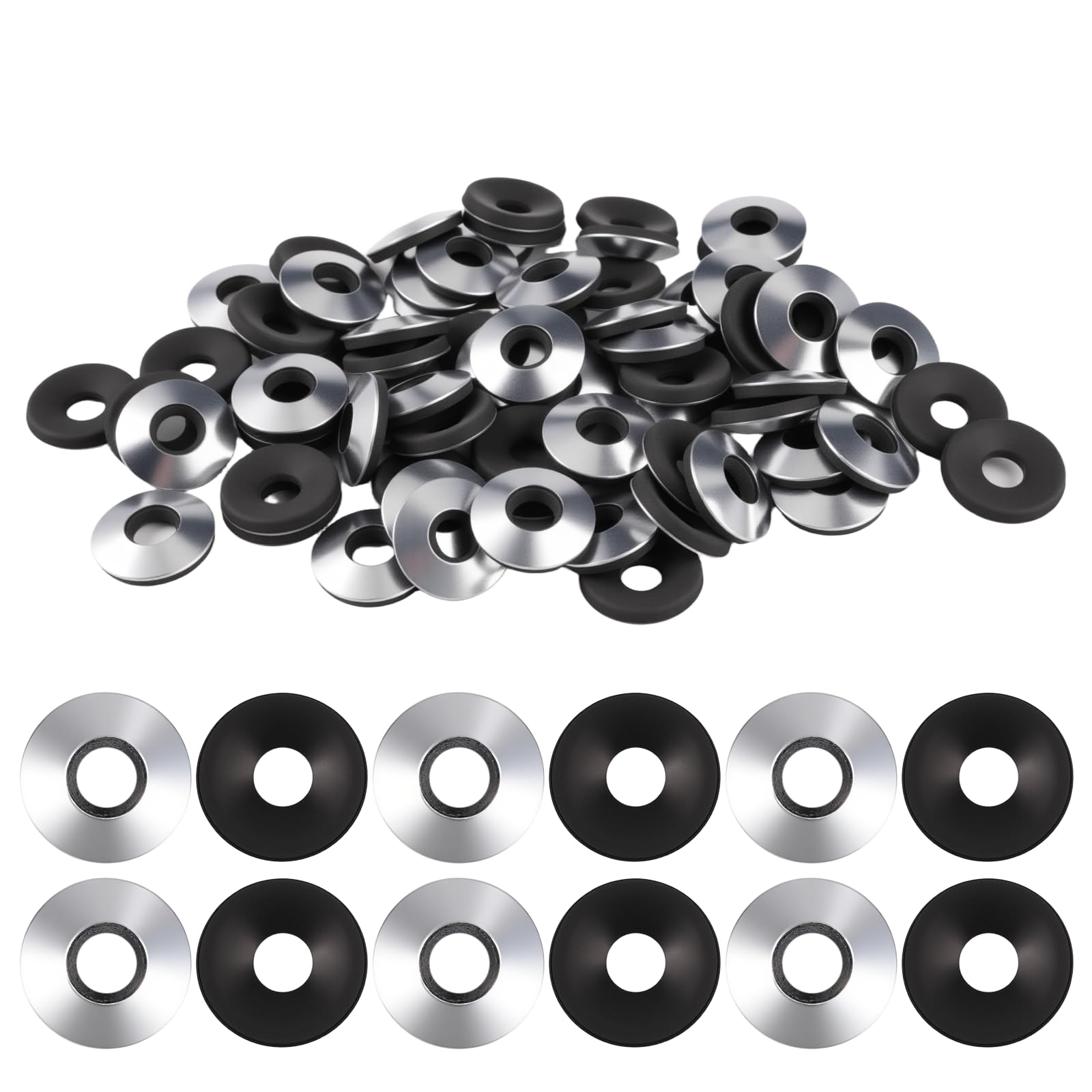 EXIN DECHEN 200 stuks EPDM afdichtringen M6,3 x 16 mm, roestvrij staal