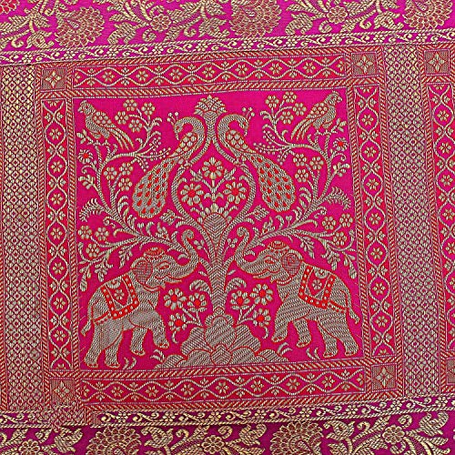 Gulaal Art Indian Traditional Kitchen Decoration Table Runner Brocade Satin 60 Inches Long Jacquard Table Top Centerpiece 16X60 Inches #TOP3