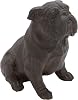 Deco 79 Polystone Bulldog Distressed Sitting Sculpture, 10 x 7 x 11, Brown