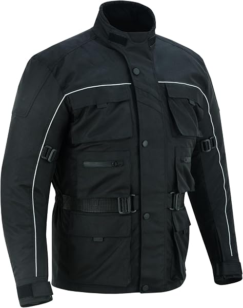 warrior gears 6 Pockets Mens Motorcycle Jacket, Textile Racing Motorbike Jacket, Hi-Vis Biker CE Protective Armored Jackets Mens Waterproof & Mesh Lining Breathable - 5
