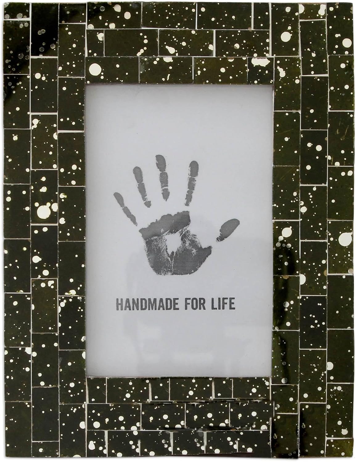 NOVICA Forest Moss (4X6) Glass Mosaic Photo Frame