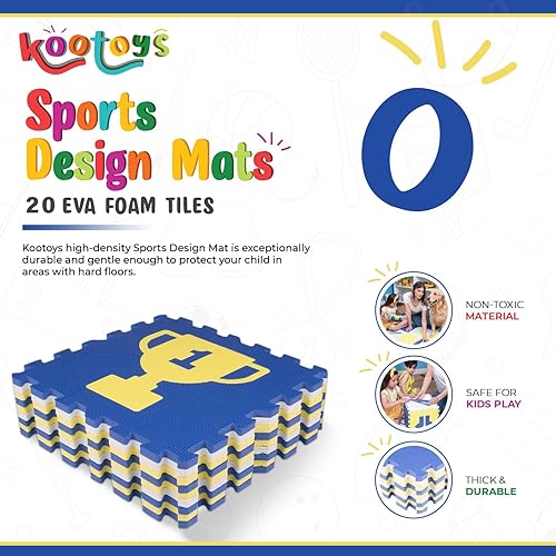 Miniatura 3 de KOOTOYS Tapete de juego para bebés de béisbol, tapetes de juego con bordes, tapetes de juego de actividades para bebés y niños pequeños, tapete de