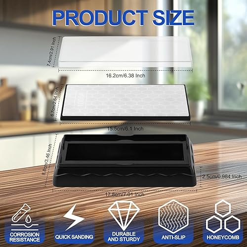 Miniatura 9 de Piedra de afilar de diamantes, 3 lados de grano 40010006000 de alta calidad industrial de diamante y piedra de afilar de cerámica con soporte de