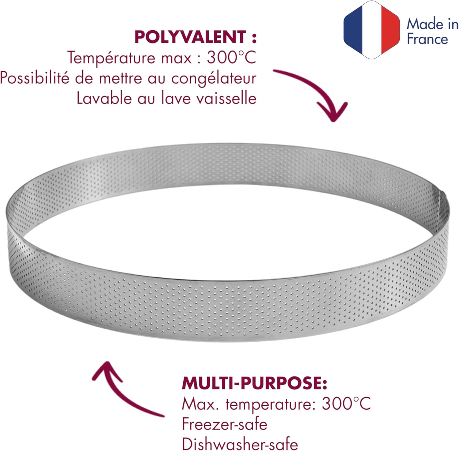 Gobel 865722 Perforated Pie Ring, Stainless Steel 18/27