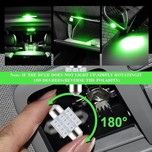 Miniatura 71 de Juego de 24 bombillas LED para interior de automóvil, 194 T10 DE3175 578, 1.220 in, 1.654 in, bombillas de repuesto para el mapa del automóvil