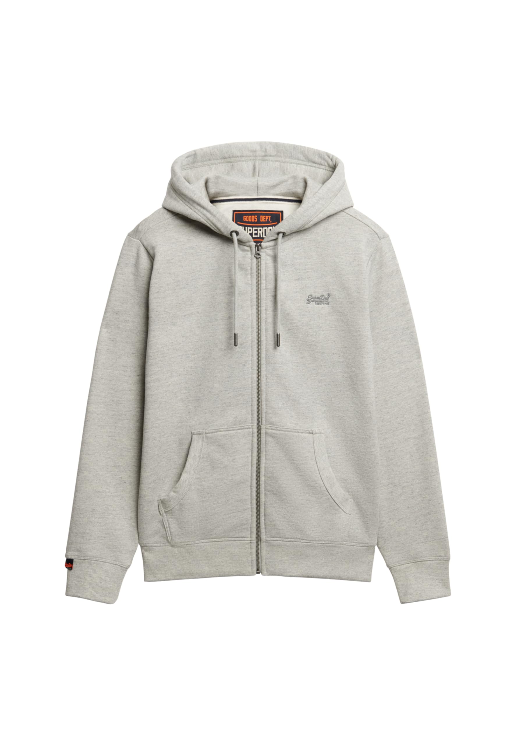 Superdry Gris Zip-Up Hoodie Logo Essential