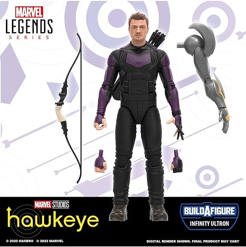 Hasbro Marvel Legends Series MCU Disney Plus Marvel´s Hawkeye, 15 cm große Action-Figur zum Sammeln, 4 Accessoires und 1 Build-A-Figure Element - 3