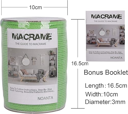 Miniatura 107 de NOANTA Cuerda de macramé color naranja brillante, 0.079 in x 220 yardas, cuerda de algodón colorido para colgar en la pared, ganchos de plantas