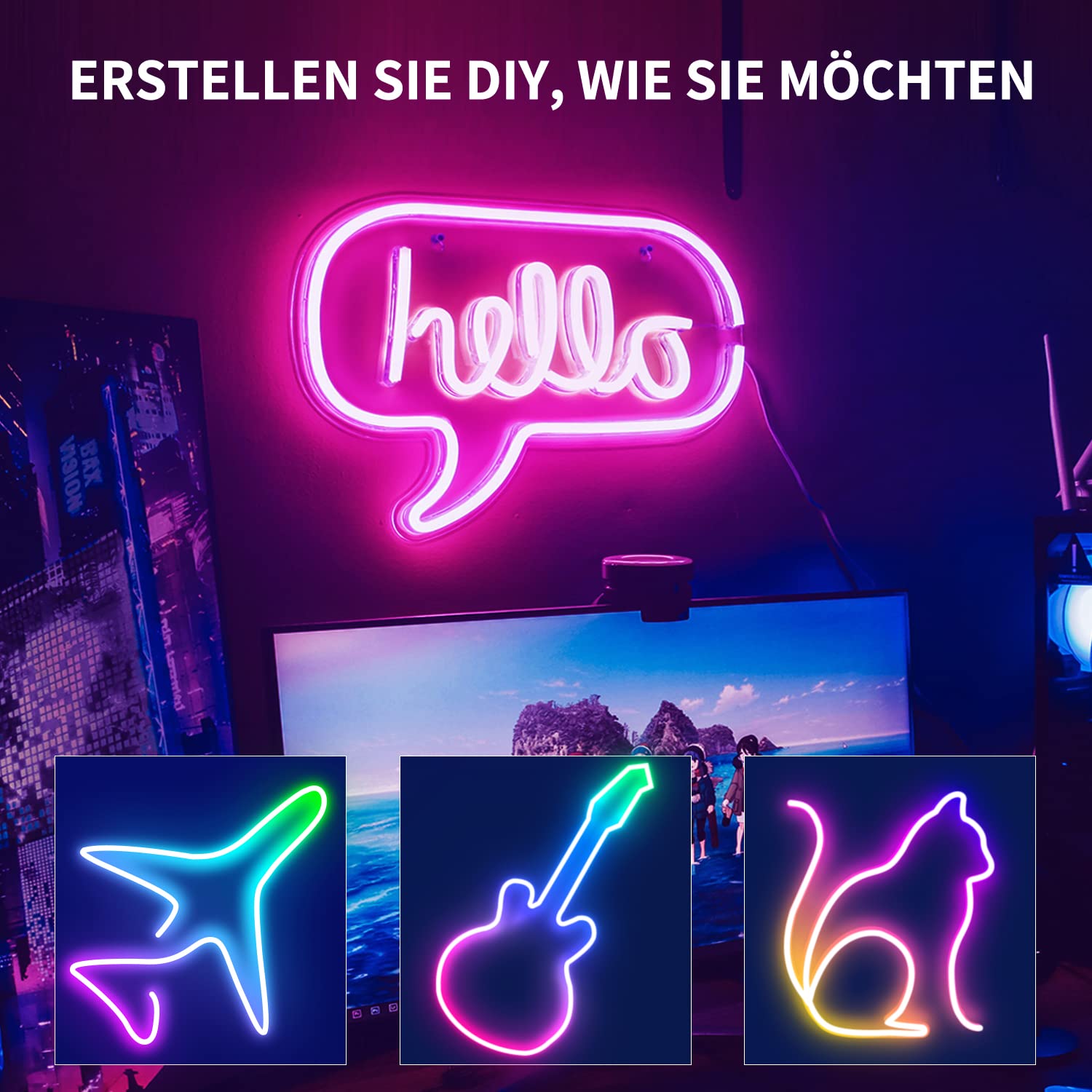 Segrass 10m LED Neon Strip mit APP Steuerung, Fernbedienung, IP65 Wasserdicht Flexible RGB Streifen 24V Band Lampe