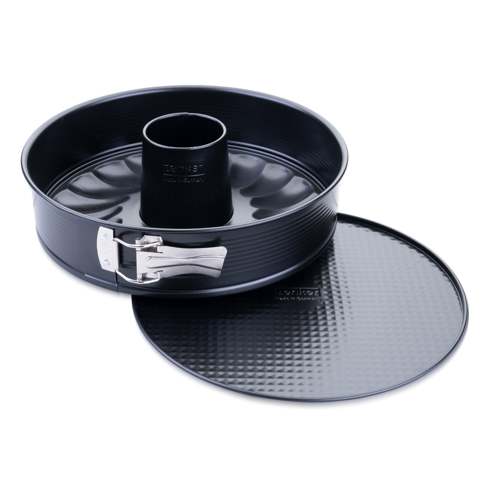 Zenker Teglia con fondo piatto e tubo Perfect Black Ø 28 cm – Stampo di alta qualità con rivestimento antiaderente, resistenza al calore +230 °C Made in Germany