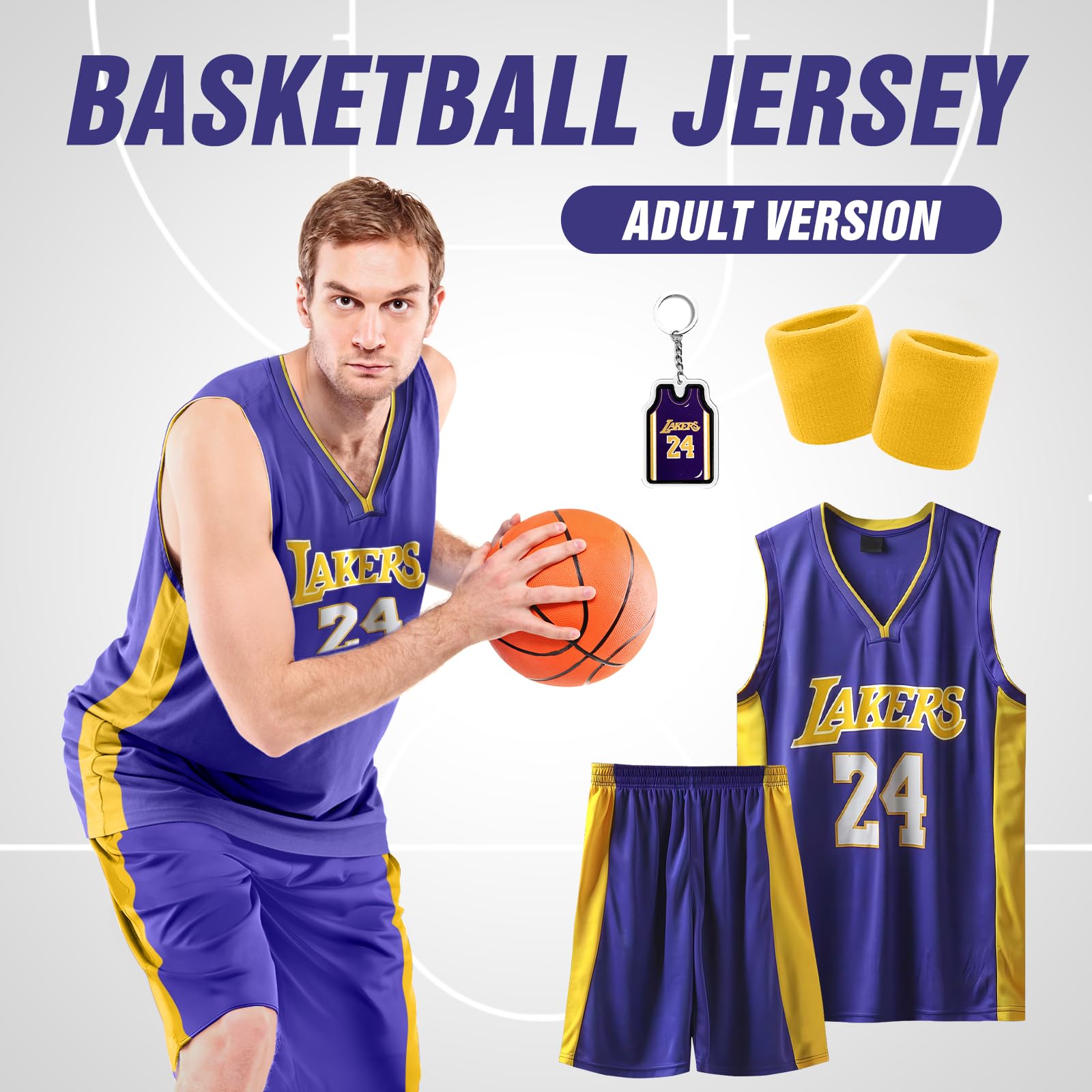 Pardofelis Basketball Trikot für Herren, Basketball Jersey Trainingskleidung Ärmelloses Atmungsaktives Sportbekleidung, Basketball T-Shirt Weste und Shorts mit 2 Schweißband Set