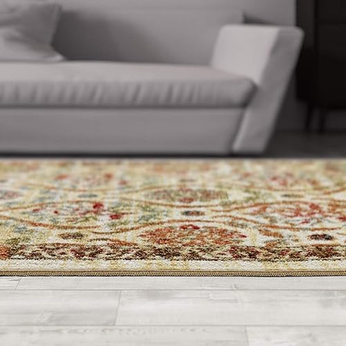 Miniatura 113 de Antep Rugs - Alfombras antideslizantes (antideslizante) 4 x 6 con parte trasera de goma floral geométrica de bajo perfil para interiores