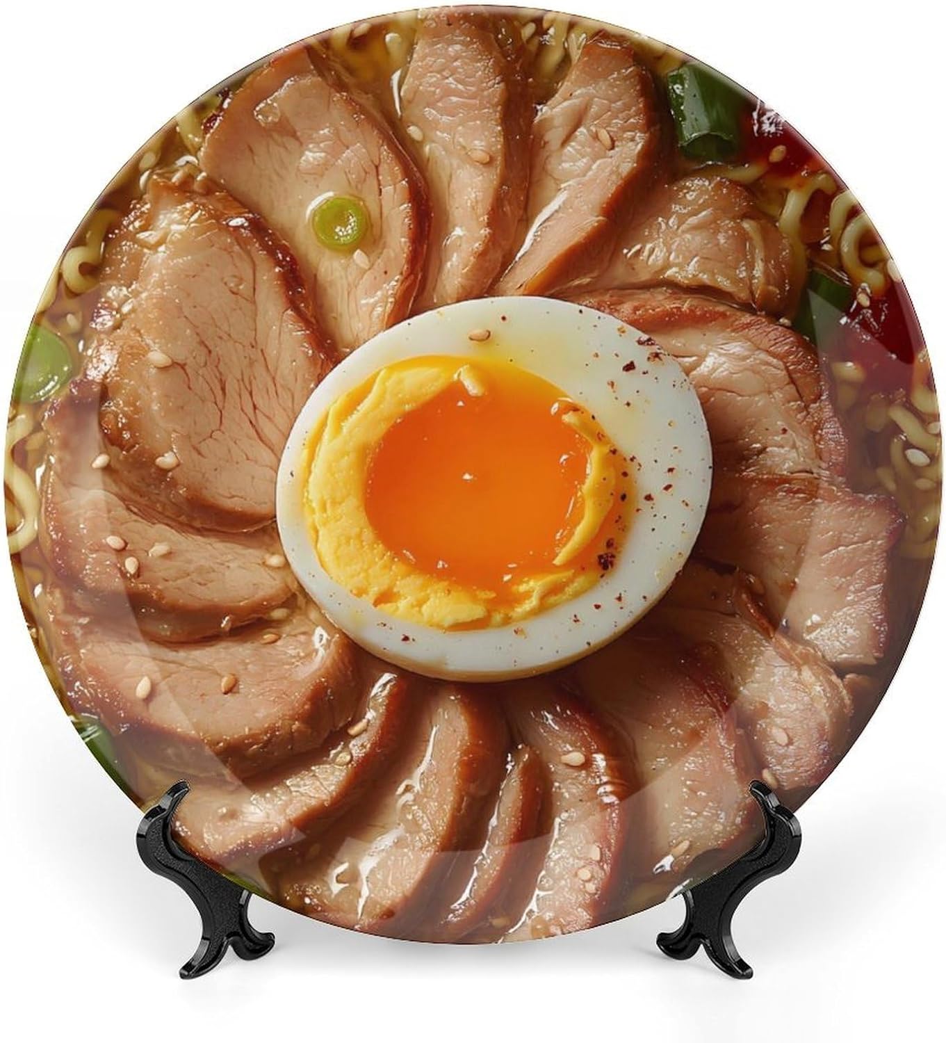 Beef Ramen Noodle Decorative Plate Tray Decor Trinket Dish Bone China Dinner Plates for Home Office Kitchen