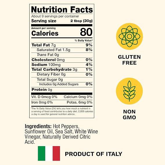 Cento Extra Hot Calabrese Peperoncino Spread, 9.87 Oz, Spicy Calabrese Paste from Italian Calabrian Chili Peppers Packed Fresh with Oil, Vinegar and Sea Salt, Made in Italy, Gluten-Free, Non-GMO