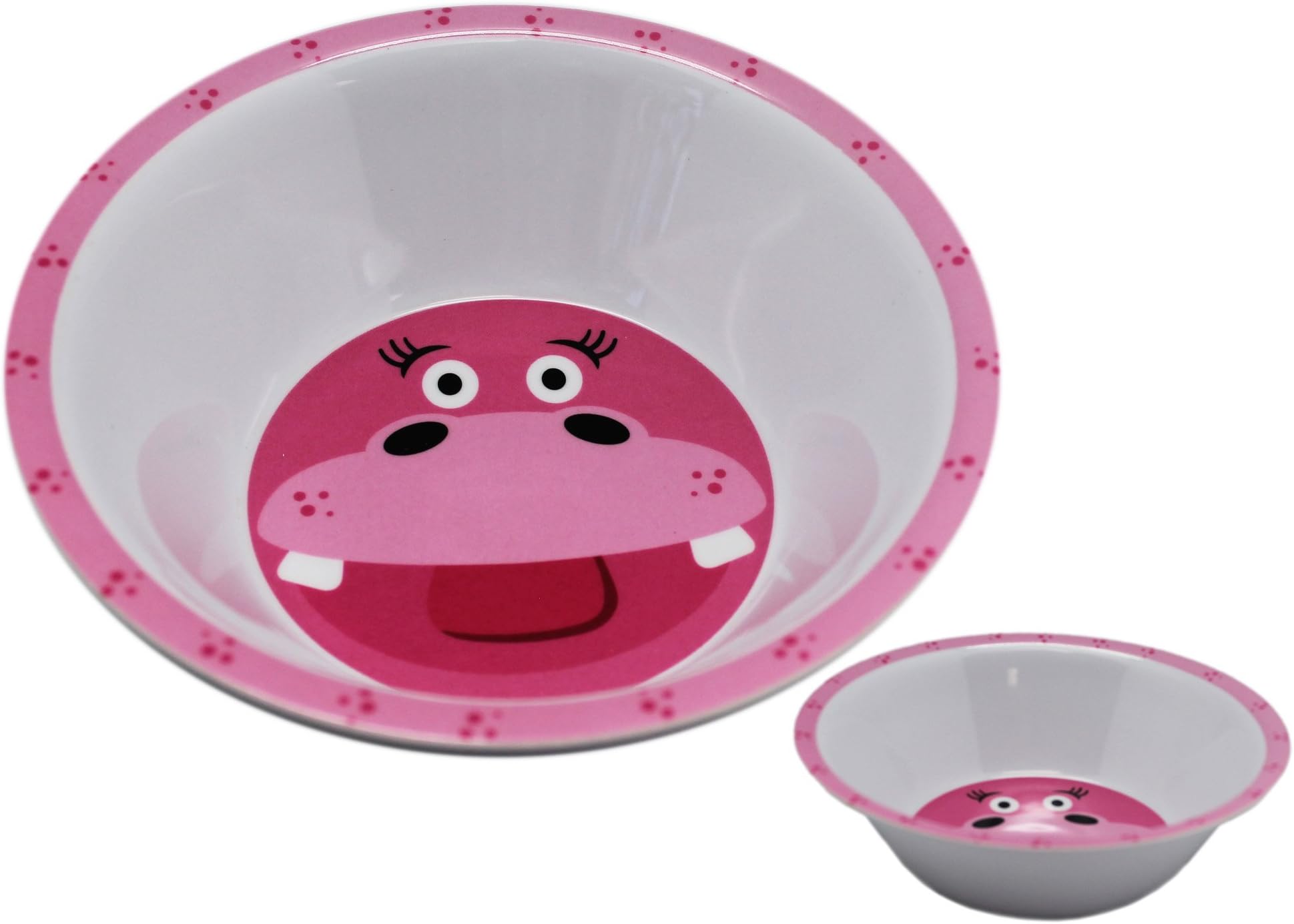 Pink Hippopotamus Face Melamine Bowl