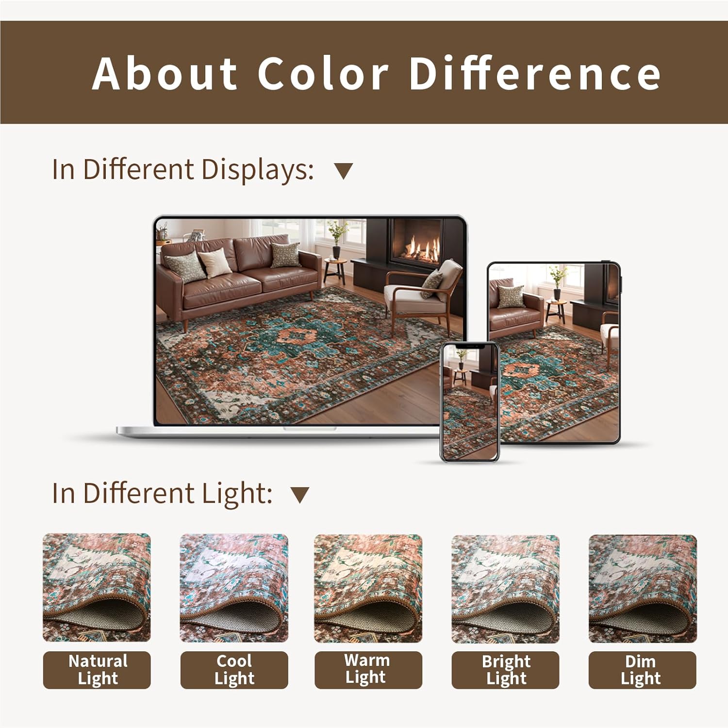 Ciicool Washable Runners Area Rug for Hallways, Ultra Soft 2'6 "x8' ft Boho Print Non-Slip Vintage Oriental Medallion Long Carpet for Kitchen Bedroom Laundry Bathroom - Image 6