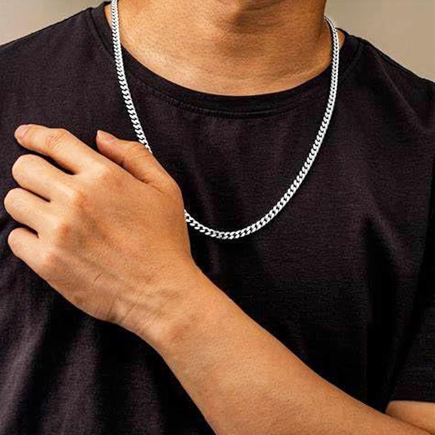 Cuban Link Chain for Men and Women 925 Sterling Silver, Hypoallergenic Hip Hop Necklace, 16 18 20 24 Inch Diamond Cut Mens Silver Chain Durable Waterproof Smooth Gift Ready Jewelry - Image 2