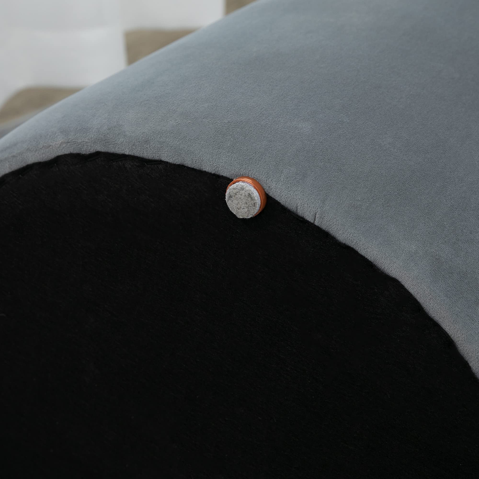 HOMCOM Pouf Coffre Rangement, Tabouret Rond avec Couvercle réversible, Pouf Repose-Pieds en Tissu Velours givré, pour la Chambre à Coucher, entrée, Salon, Charge 150 Kg, Ø 44 x 47,5 cm, Gris