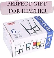 Vista 2 de Gmark Juego de vasos para shots de 2 oz con base pesada, vasos de whisky - Juego de 6 piezas, ideal para degustación de vinos, tiradores, vertedor