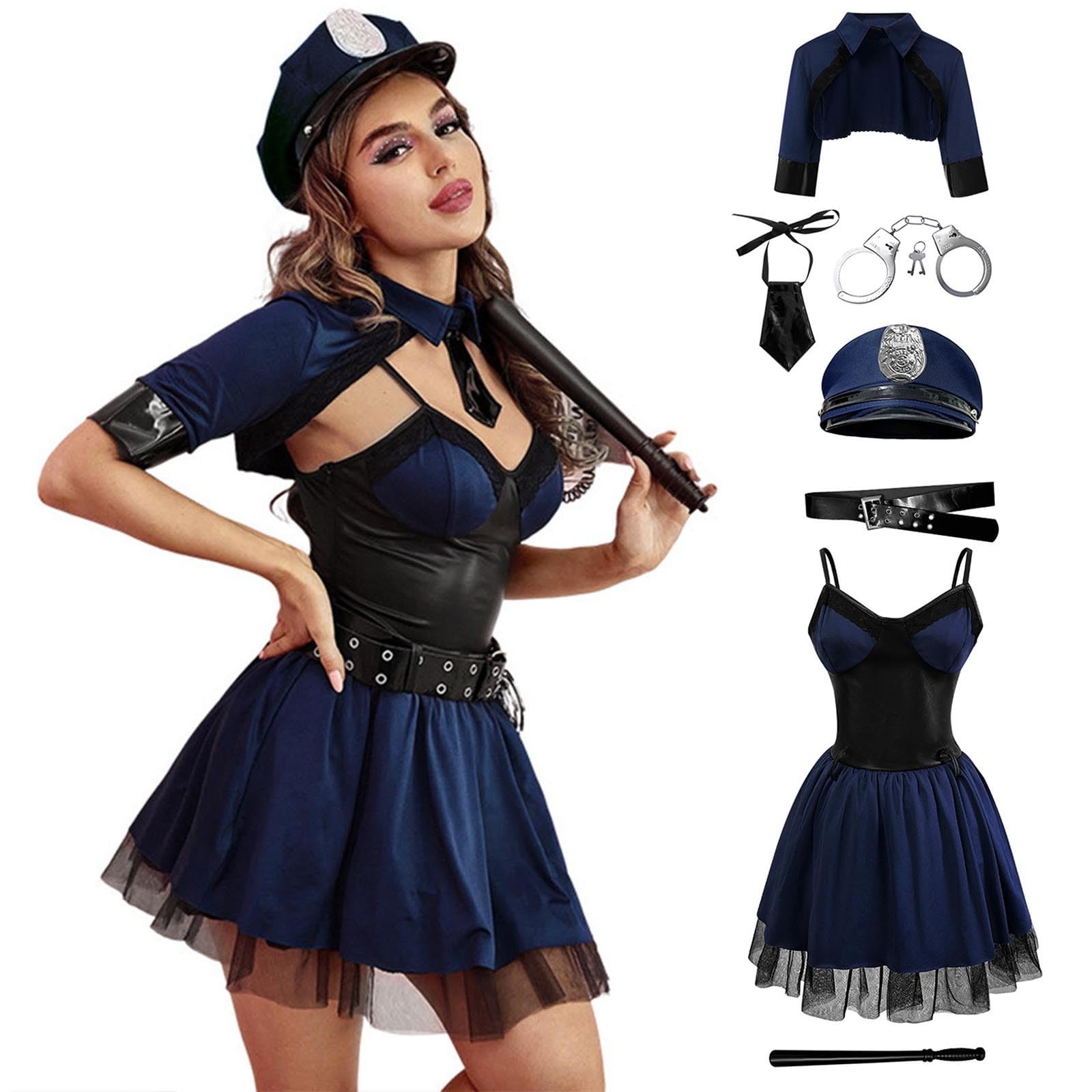 Karneval Kostüm Damen Polizistin Polizistin Kostüm, Tul Kleid, Sexy Uniform, Police Officer, Karneval Polizisten Verkleidung Outfit für Frauen Polizist Faschingskostüme