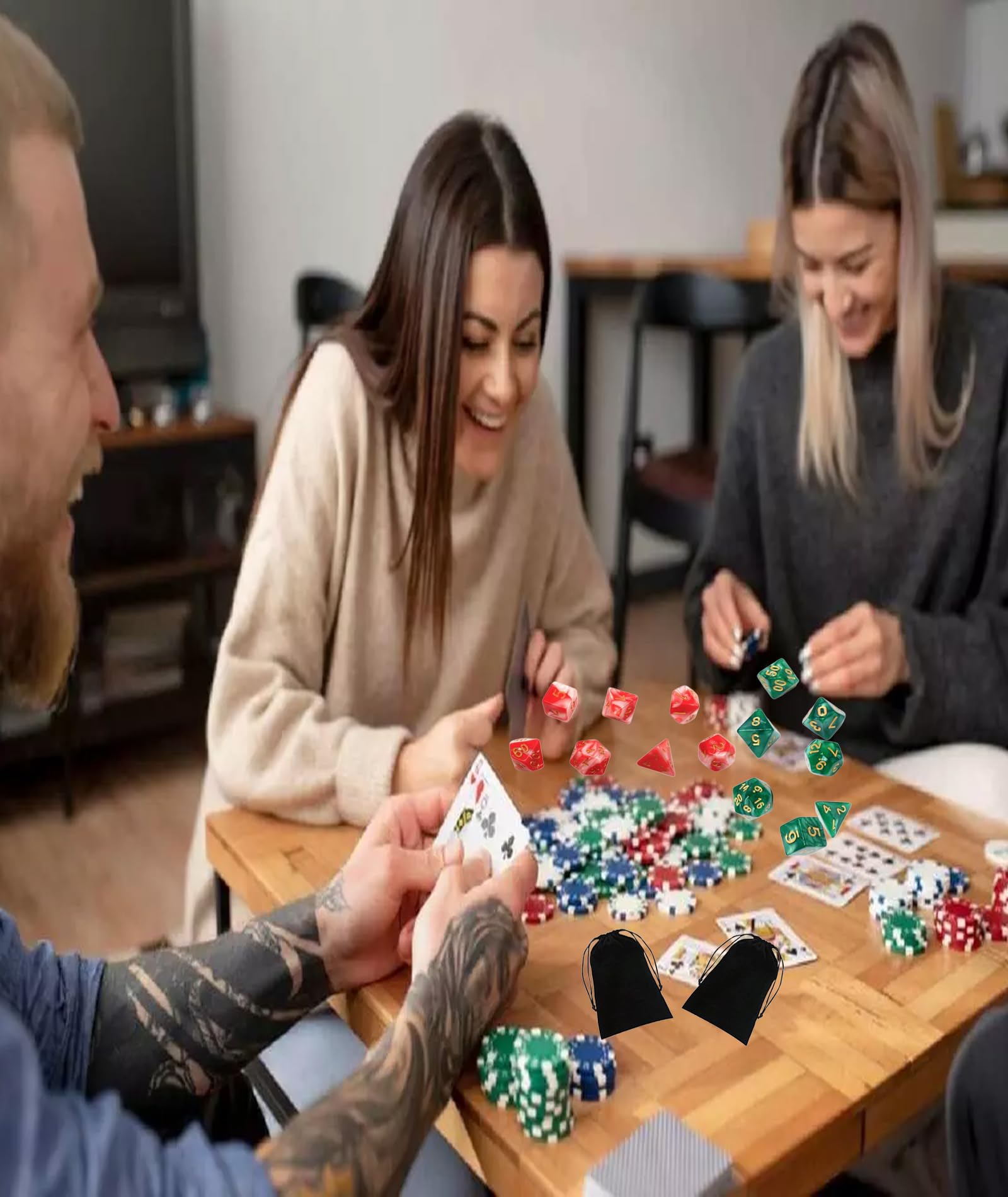 16PCS Polyhedral Dices Sets for RPG Games, Complete Dice Collection with D4 D6 D8 D10 D12 D20 D50, Premium Dice Cubes for Tabletop Gaming, Board Game Accessories, Gift for Games Lovers 4