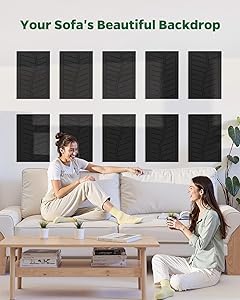 Acoustic Panels for Walls, Ceilings & Doors, 6 Pack Self-Adhesive Sound Absorbing Panels, 17"12"0.4" Decorative Art Tiles - Easy Peel & Stick for Recording Studio, Home Theater, Office Room (Black)